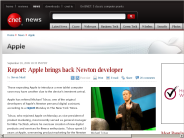 Report： Apple brings back Newton developer | Apple - CNET News