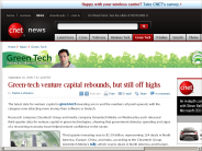 Green-tech venture capital rebounds, but still off highs | Green Tech - CNET News