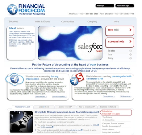 Financialforce.comのホームページ