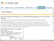 Black Friday Boasts $595 Million in U.S. Online Holiday Spending, Up 11 Percent Versus Year Ago - comScore, Inc