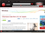 TeliaSonera touts first LTE ’4G’ launch | Wireless - CNET News