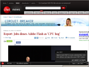 Report： Jobs disses Adobe Flash as ’CPU hog’ | Circuit Breaker - CNET News